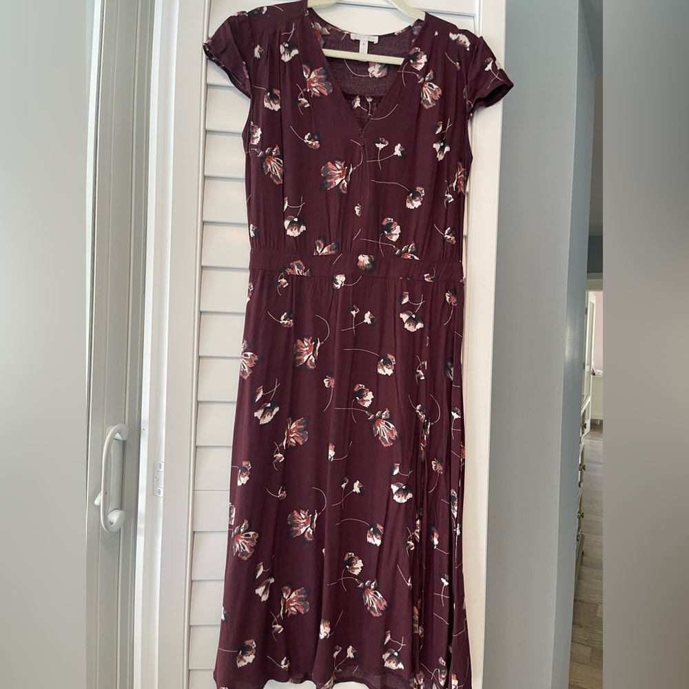 Leith Burgundy Floral Maxi Dress